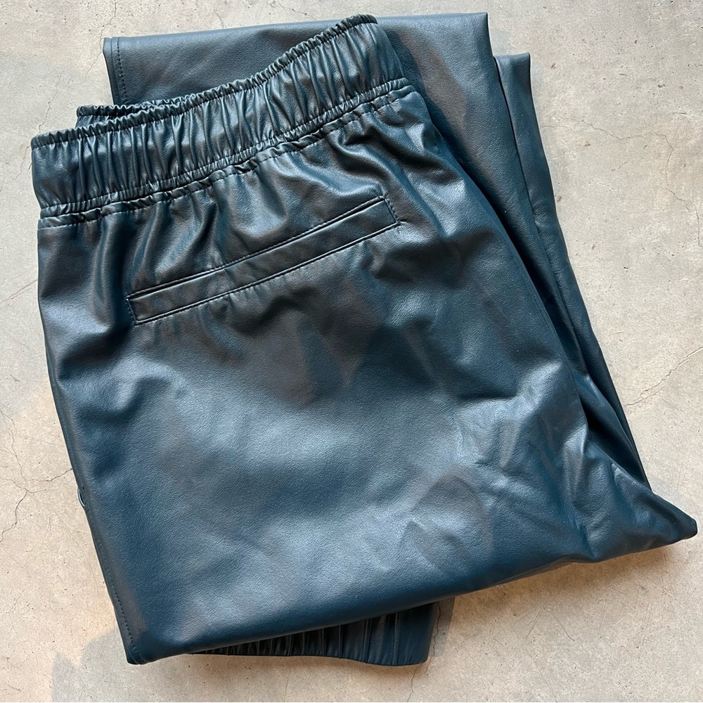 The Reset: Vegan Leather Jogger, size S, jade green